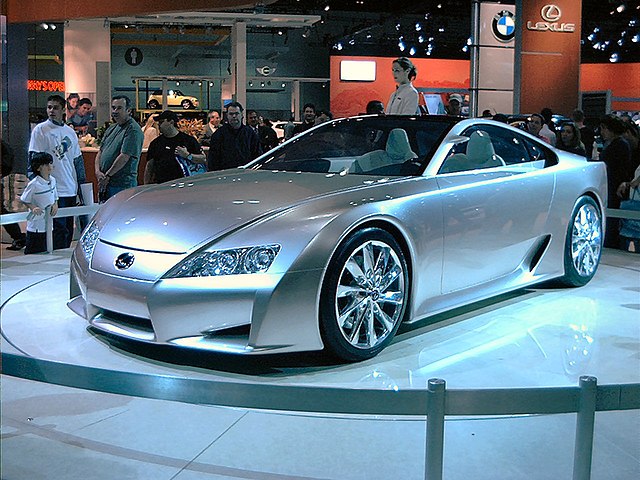 A picture of the Lexus LF-A concept car at the 2006 Greater Los Angeles Auto Show.